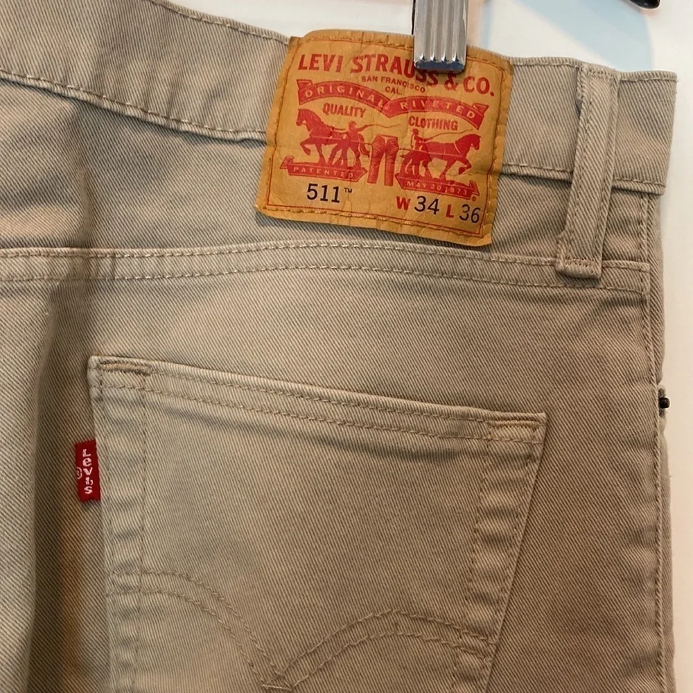 Levi's 511 Tan jeans denim 34 x 36